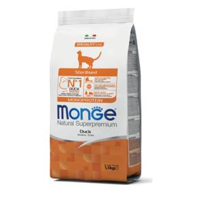 Monge Sterilised Monoprotein Kaczka 1,5kg sucha karma dla kotów