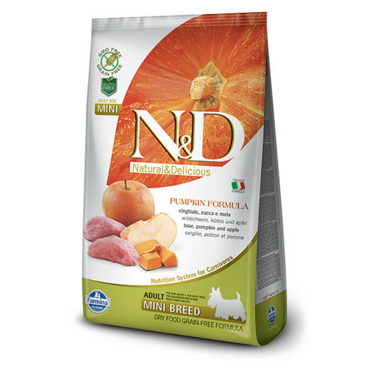 Farmina N&D Pumpkin Formula karma bezzbożowa z dynią - dzik z jabłkiem dla psów dorosłych małych ras 800 g