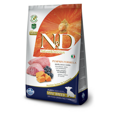 Farmina N&D Pumpkin Formula karma bezzbożowa z dynią - jagnięcina z borówką dla szczeniąt małych ras 2,5 kg