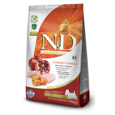 Farmina N&D Pumpkin Formula karma bezzbożowa z dynią - kurczak z granatem dla psów dorosłych małych ras 800 g