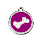 Adresówka dla psa średnia - okrągła zawieszka KOŚĆ różne kolory - Red Dingo