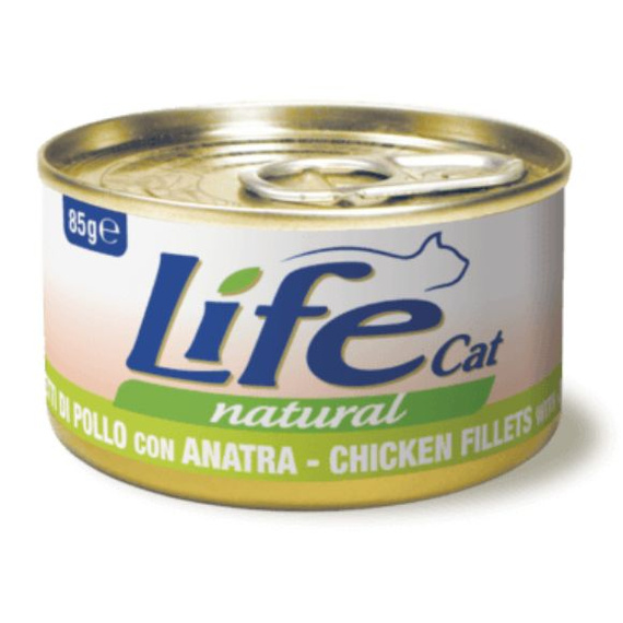 Life Cat Natural Kurczak z Kaczką mokra karma dla kota puszka 85g