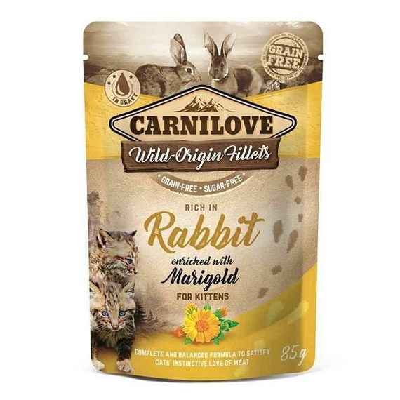 Carnilove Fillets Królik z nagietkiem - mokra karma dla kociąt saszetka 85g