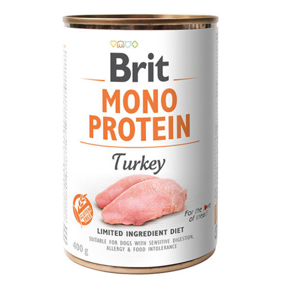 Brit Mono Protein Turkey 400g - mokra karma dla psów