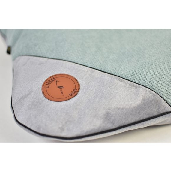 Lauren Design FRIDA poducha dla psa lub kota mięta + szary velvet 70/50cm