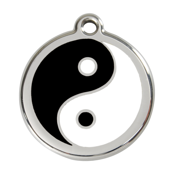 Adresówka dla psa duża - okrągła zawieszka Ying & Yang - Red Dingo