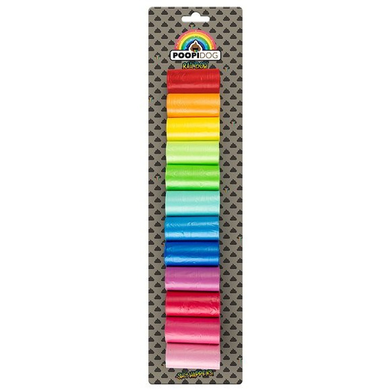 Duvo+ kolorowe woreczki na psie odchody RAINBOW 12x15szt