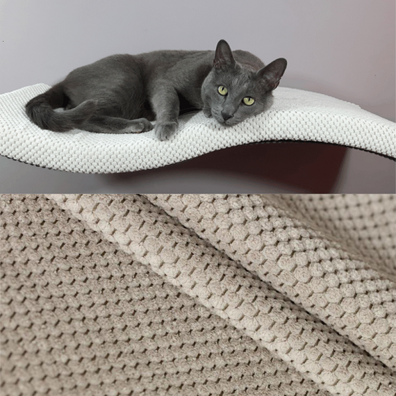 Półka dla kota FALA 75 symetryczna lew kolor beżowy