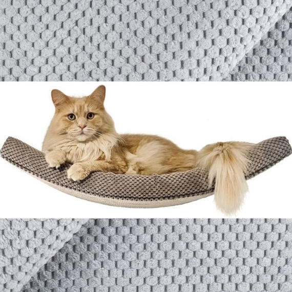 Półka na ścianę dla kota ŁUK 60 - szara