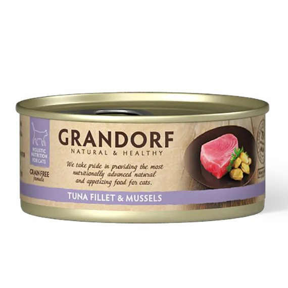 Grandorf Filet z Tuńczyka z Małżami mokra karma dla kotów 70g
