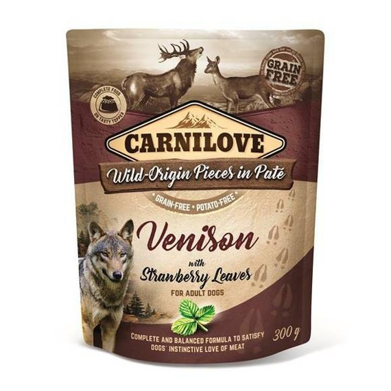 Carnilove Dog Venison & Strowberry dziczyzna, liście truskawek 300g