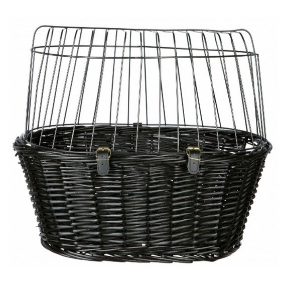 Trixie koszt wiklinowy na rower do przewozu małego psa lub kota, kolor czarny