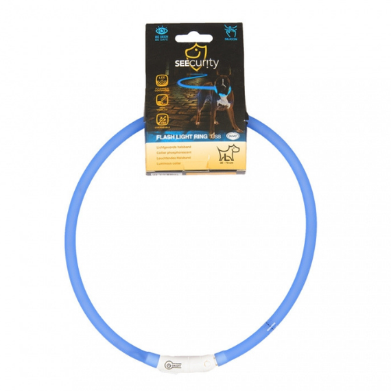 Obroża świecąca Duvo+ USB Silikon Blue 70 cm