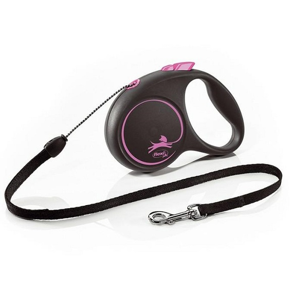 Flexi Black Design smycz automatyczna linka S/12kg 5m różowa