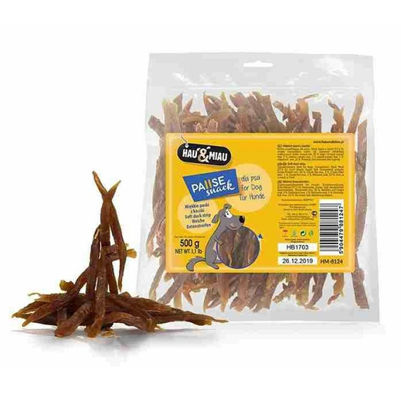 Hau&Miau Miękkie paski z kaczki 500g przysmak dla psa