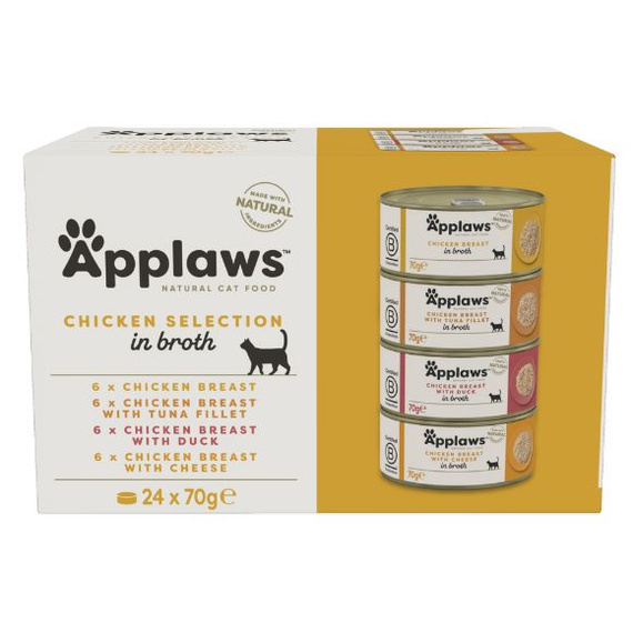 Applaws multipack drobiowy w bulionie 12×70 g – mokra karma dla kotów