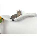 Cat's Atelier Półka na ścianę dla kota fala symetryczna lewa 75cm - musztardowa