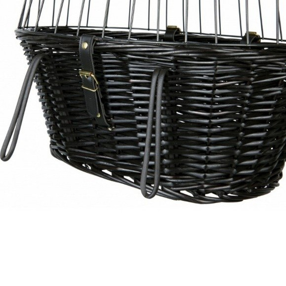 Trixie koszt wiklinowy na rower do przewozu małego psa lub kota, kolor czarny