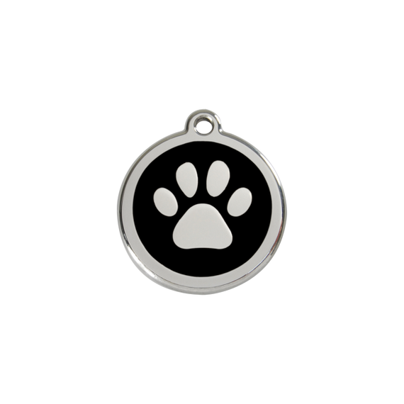 Adresówka dla psa lub kota mała - okrągła zawieszka ŁAPKA różne kolory- Red Dingo