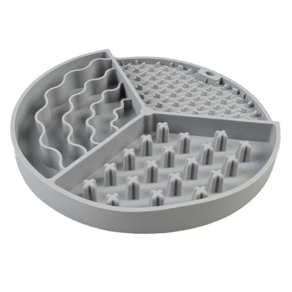 DUVO+ miska spowalniająca trzystrefowa dla psa 20,5 × 20,5 × 2,5 cm – szara