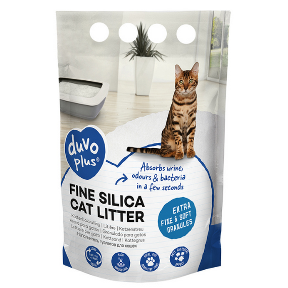 DUVO+  Żwirek silikonowy Premium dla kota 5l drobny biały