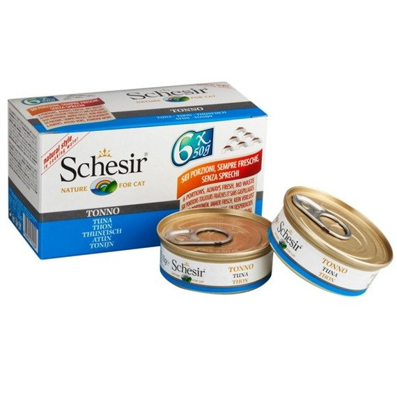 Schesir naturalna karma dla kotów z tuńczykiem w sosie własnym multipack 6 x 50g
