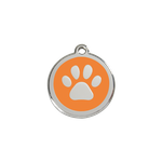 Adresówka dla psa lub kota mała - okrągła zawieszka ŁAPKA różne kolory- Red Dingo