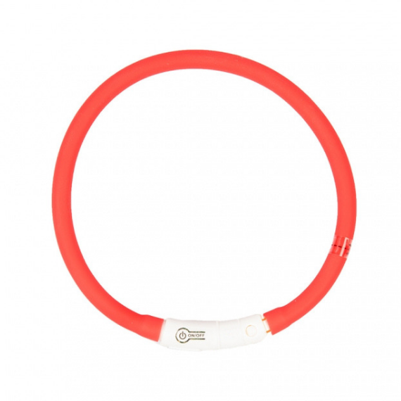 Obroża świecąca Duvo+ USB Silikon Red 45 cm