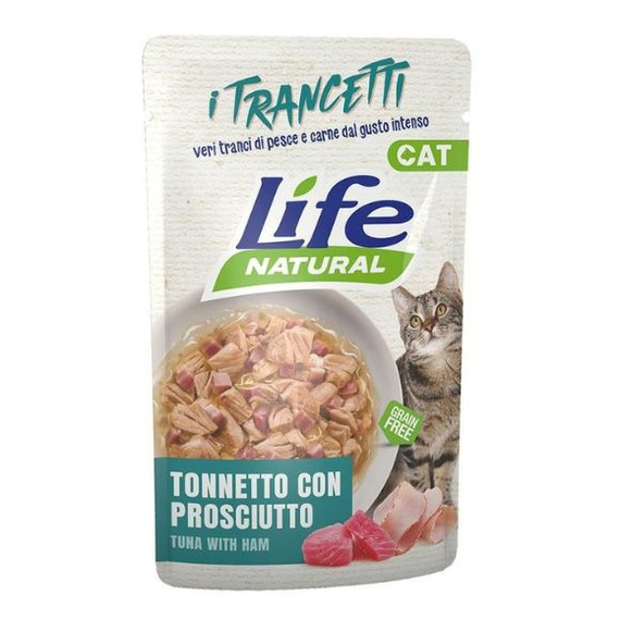 Life Cat kawałki tuńczyk i szynka 55 g – mokra karma dla kotów