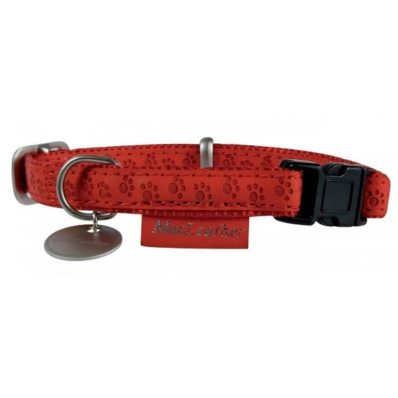 Zolux Mac Leather obroża regulowana dla psa 25mm czerwona