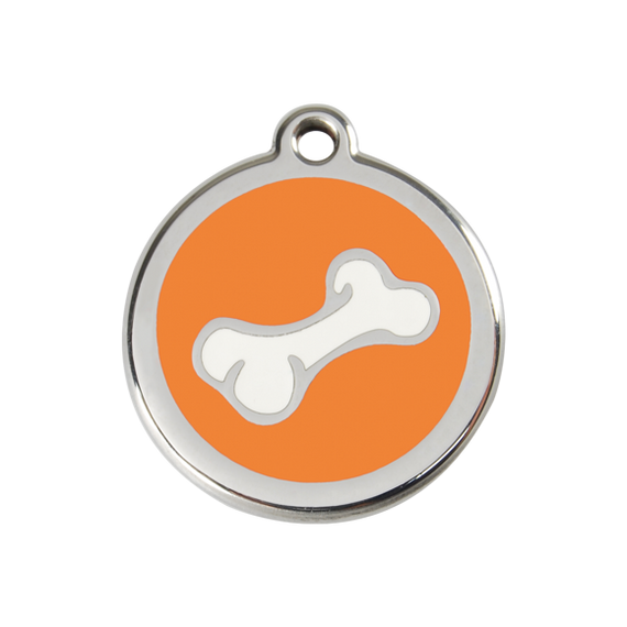Adresówka dla psa średnia - okrągła zawieszka KOŚĆ różne kolory - Red Dingo