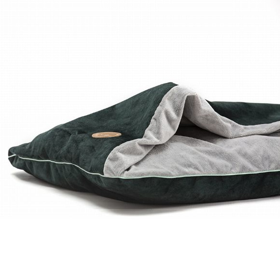 Legowisko dla psa lub kota - Lauren Design Norka Nel butelkowa zieleń 100 x 80 cm