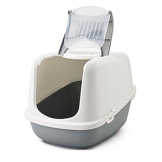 Savic Nestor Jumbo - duża kryta kuweta dla kota szara