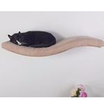 Cat's Atelier Półka na ścianę dla kota fala symetryczna lewa 75cm - kremowa