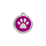 Adresówka dla psa lub kota mała - okrągła zawieszka ŁAPKA różne kolory- Red Dingo