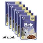 Zestaw Brit Premium fileciki z wołowiny w galarecie karma dla kota 85g x 6