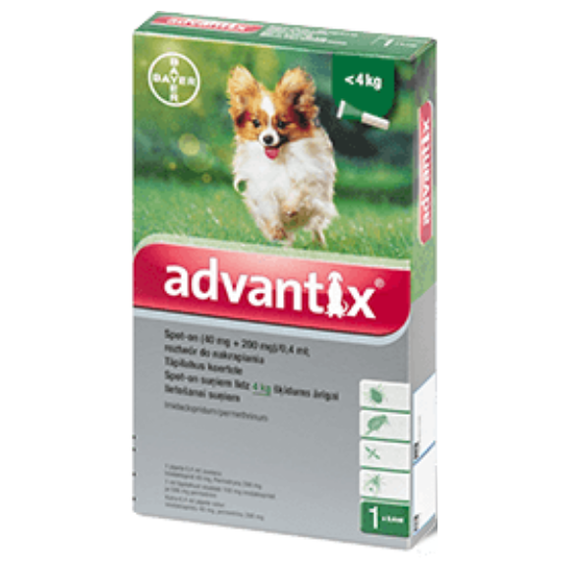 Bayer Advantix Spot-on 0,4 ml dla psów do 4 kg