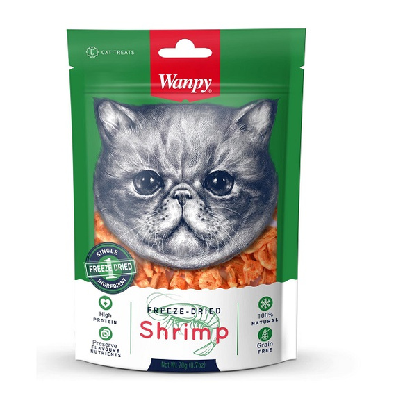 Wanpy Freeze Dried Shrimp liofilizowane krewetki 20g przysmak dla kota