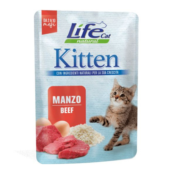 Life Cat Natural Kitten Wołowina mokra karma dla kociąt saszetka 70g
