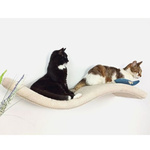 Cat's Atelier Półka na ścianę dla kota fala symetryczna lewa 75cm - jasnoszara
