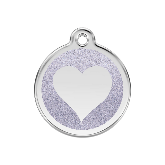 Adresówka dla psa średnia - BROKATOWE SERCE różne kolory - Red Dingo