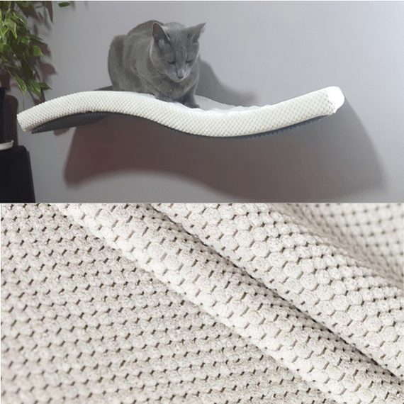 Półka dla kota FALA 75 symetryczna prawa kolor kremowy