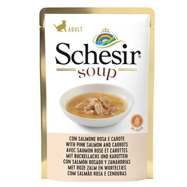 Schesir Mokra Karma dla Kota Różowy Łosoś Marchewka sasz. 85 g