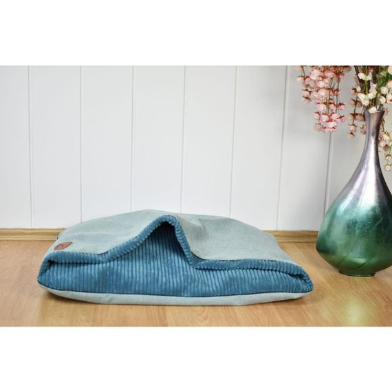 Legowisko dla psa lub kota - Lauren Design Norka Nel mięta + petrol blue 100 x 80 cm