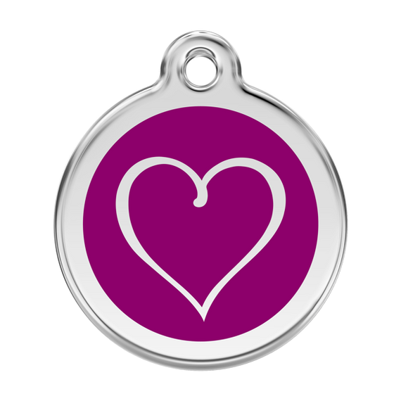 Adresówka dla psa duża - okrągła zawieszka TRIBAL SERCE różne kolory - Red Dingo