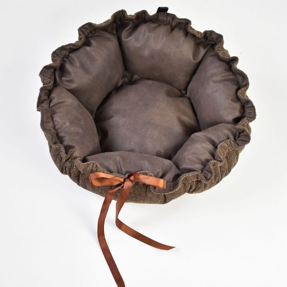 Lauren Design legowisko Daisy dla psa lub kota brąz + brąz struktura 80cm