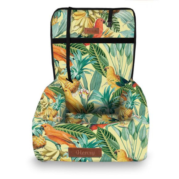 Transporter do samochodu dla psa lub kota - wzór papugi - Dogeste