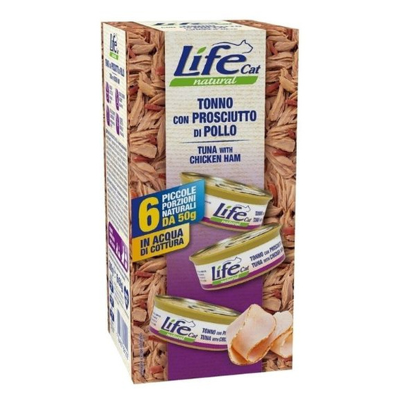 Life Cat Natural Tuńczyk z szynką drobiową multipack 6x50g