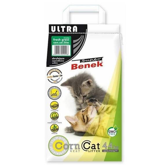 Super Benek Corn Ultra świeża trawa 7l żwirek kukurydziany zapachowy