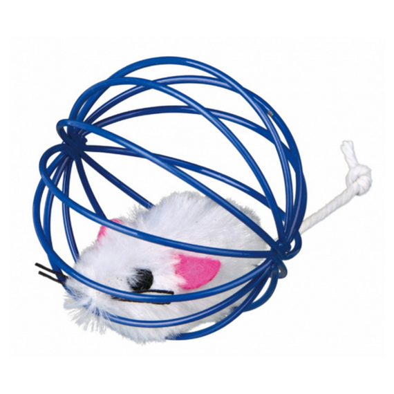 Pluszowa myszka w kulce - zabawka dla kota - Trixie